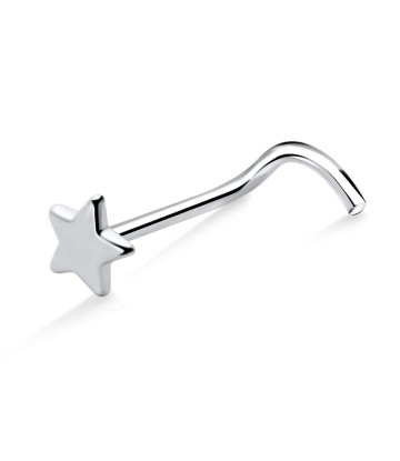 Little Star Shaped Silver Curved Nose Stud NSKB-1212